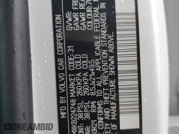 ✅ 2019 Volvo XC60 R-Design • VIN: LYVBR0DMXKB224748 • Lot: 56520484. Listed on Copart with 63,386 mi. Free auction sales archive from the USA and detailed vehicle history report at DreamBid. Image 14.