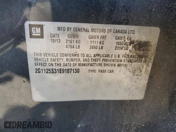 ✅ 2014 Chevrolet Impala LT • VIN: 2G1125S31E9187130 • Лот: 73329174. Опубликован ранее на Copart с пробегом 186 489 миль. Бесплатный доступ к архиву аукционных продаж из США и подробный отчёт об истории автомобиля на DreamBid. Изображение 12.