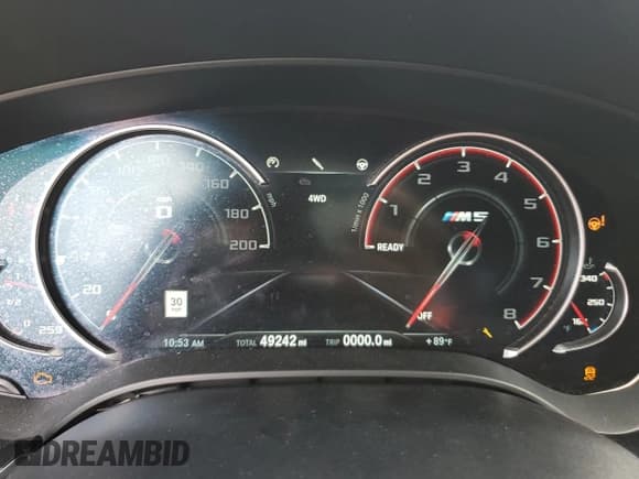 ✅ 2019 BMW M5 Competition • VIN: WBSJF0C55KB448583 • Лот: 66196625. Опубликован ранее на Copart с пробегом 49 242 миль. Бесплатный доступ к архиву аукционных продаж из США и подробный отчёт об истории автомобиля на DreamBid. Изображение 9.