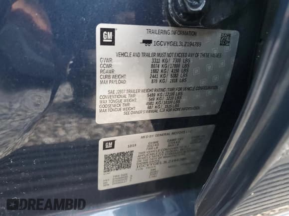 ✅ 2020 Chevrolet Silverado 1500 LTZ • VIN: 1GCVYGEL3LZ194789 • Lot: 80095495. Listed on Copart with 100,656 mi. Free auction sales archive from the USA and detailed vehicle history report at DreamBid. Image 12.