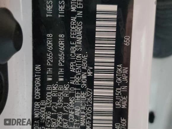 ✅ 2016 Lexus GX 460 • VIN: JTJBM7FX7G5126327 • Lot: 57647795. Listed on Copart with 119,703 mi. Free auction sales archive from the USA and detailed vehicle history report at DreamBid. Image 13.