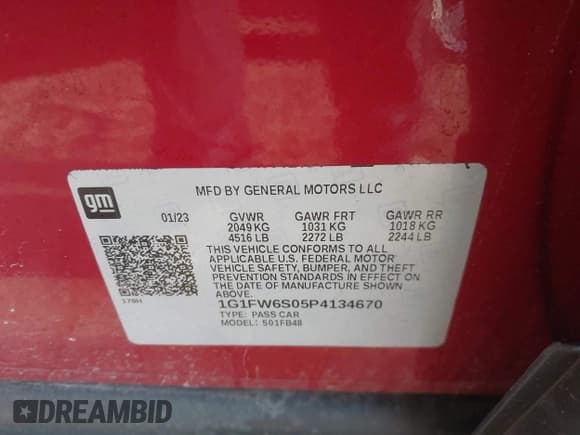 ✅ 2023 Chevrolet Bolt EV 1LT • VIN: 1G1FW6S05P4134670 • Lot: 41755073. Wystawiony na IAAI z przebiegiem 45 833 mil. Bezpłatny archiwum sprzedaży aukcyjnych z USA i szczegółowy raport historii pojazdu na DreamBid. Zdjęcie 9.