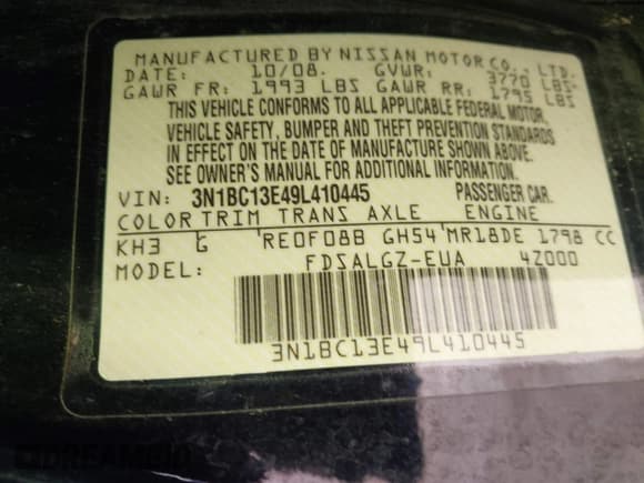 ✅ 2009 Nissan Versa S • VIN: 3N1BC13E49L410445 • Lot: 43905477. Listed on IAAI with 151,924 mi. Free auction sales archive from the USA and detailed vehicle history report at DreamBid. Image 9.