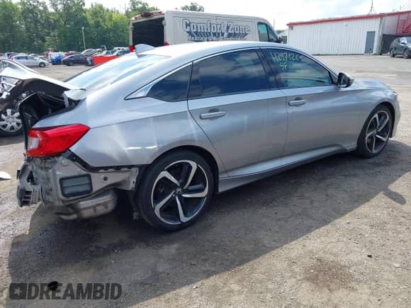 2018 Honda Accord Sport with VIN 1HGCV1F36JA243864, listed as a IAAI auction lot 42978265 with 93,629 mi miles and . Bid and sale history available at DreamBid. Image 4.