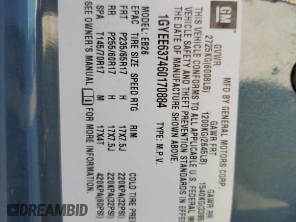 ✅ 2006 Cadillac SRX • VIN: 1GYEE637460170884 • Lot: 61268614. Wystawiony na Copart z przebiegiem 169 191 mil. Bezpłatny archiwum sprzedaży aukcyjnych z USA i szczegółowy raport historii pojazdu na DreamBid. Zdjęcie 15.