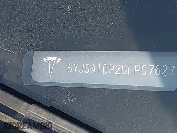 ✅ 2013 Tesla Model S Performance • VIN: 5YJSA1DP2DFP07627 • Lot: 42984853. Listed on IAAI with 198,551 mi. Free auction sales archive from the USA and detailed vehicle history report at DreamBid. Image 9.