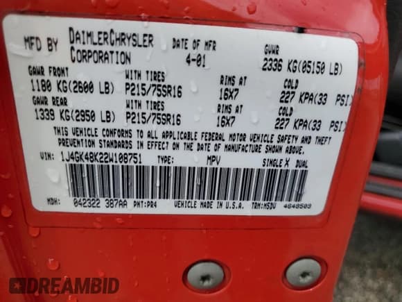 ✅ 2002 Jeep Liberty Sport • VIN: 1J4GK48K22W108751 • Lot: 81377175. Listed on Copart with 151,249 mi. Free auction sales archive from the USA and detailed vehicle history report at DreamBid. Image 13.