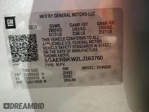 ✅ 2020 Buick Enclave Essence • VIN: 5GAERBKW2LJ163760 • Lot: 83180414. Listed on Copart with 21,418 mi. Free auction sales archive from the USA and detailed vehicle history report at DreamBid. Image 13.