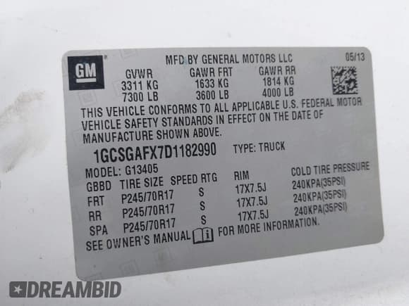 ✅ 2013 Chevrolet Express Cargo • VIN: 1GCSGAFX7D1182990 • Lot: 42900917. Wystawiony na IAAI z przebiegiem 200 639 mil. Bezpłatny archiwum sprzedaży aukcyjnych z USA i szczegółowy raport historii pojazdu na DreamBid. Zdjęcie 9.
