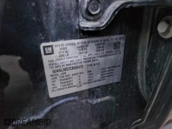 ✅ 2012 Chevrolet Captiva Sport LT • VIN: 3GNAL3E57CS656475 • Lot: 94190155. Wystawiony na Copart z przebiegiem 164 028 mil. Bezpłatny archiwum sprzedaży aukcyjnych z USA i szczegółowy raport historii pojazdu na DreamBid. Zdjęcie 13.