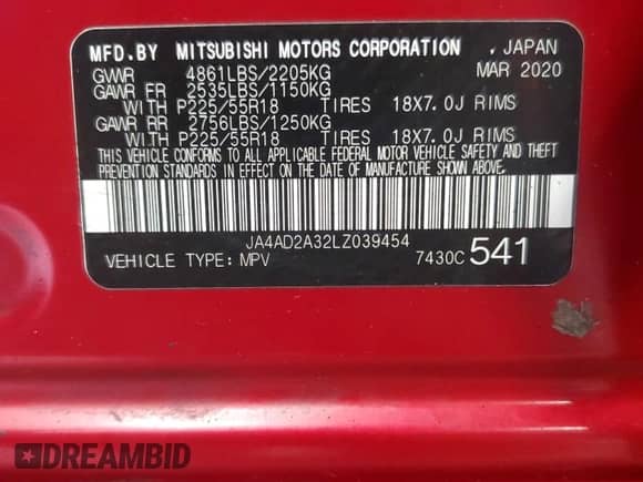 2020 Mitsubishi Outlander ES с VIN JA4AD2A32LZ039454, выставлен на аукционе Copart как лот 86657185 с пробегом 83 034 миль миль и Чистый • Clean title. История ставок и продаж доступна на DreamBid. Изображение 13.