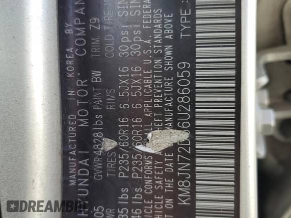 ✅ 2006 Hyundai Tucson GLS • VIN: KM8JN72D86U286059 • Lot: 79976204. Wystawiony na Copart z przebiegiem 111 999 mil mil. Skorzystaj z bezpłatnego archiwum sprzedaży aukcyjnych z USA i zobacz szczegółowy raport historii pojazdu na DreamBid. Zdjęcie 12.