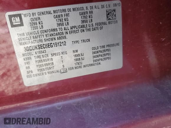 ✅ 2014 Chevrolet Silverado 1500 LTZ • VIN: 3GCUKSEC6EG191212 • Лот: 69940984. Опубликован ранее на Copart с пробегом Не указан. Бесплатный доступ к архиву аукционных продаж из США и подробный отчёт об истории автомобиля на DreamBid. Изображение 12.