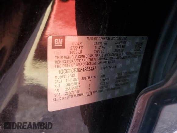 ✅ 2015 Chevrolet Colorado 4WD Z71 • VIN: 1GCGTCE30F1255437 • Лот: 81479795. Опубликован ранее на Copart с пробегом 153 206 миль. Бесплатный доступ к архиву аукционных продаж из США и подробный отчёт об истории автомобиля на DreamBid. Изображение 12.