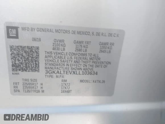 ✅ 2020 GMC Terrain SLE • VIN: 3GKALTEVXLL103634 • Lot: 41587313. Wystawiony na IAAI z przebiegiem 96 238 mil. Bezpłatny archiwum sprzedaży aukcyjnych z USA i szczegółowy raport historii pojazdu na DreamBid. Zdjęcie 9.