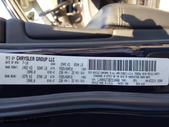 ✅ 2011 Jeep Grand Cherokee Laredo • VIN: 1J4RR4GT2BC510480 • Лот: 43683471. Опубликован ранее на IAAI с пробегом 121 279 миль. Бесплатный доступ к архиву аукционных продаж из США и подробный отчёт об истории автомобиля на DreamBid. Изображение 9.