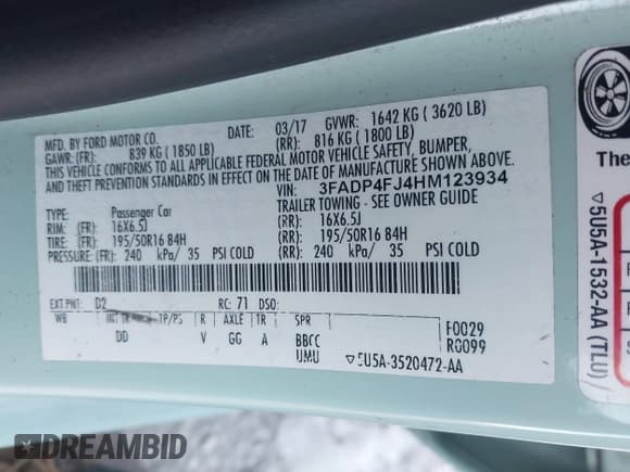 ✅ 2017 Ford Fiesta Titanium • VIN: 3FADP4FJ4HM123934 • Lot: 43870655. Wystawiony na IAAI z przebiegiem 134 390 mil. Bezpłatny archiwum sprzedaży aukcyjnych z USA i szczegółowy raport historii pojazdu na DreamBid. Zdjęcie 9.