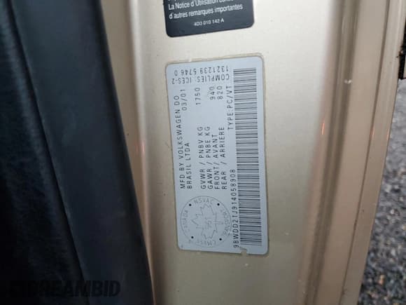 ✅ 2001 Volkswagen Golf GTI • VIN: 9BWDD21J914058908 • Lot: 82346334. Wystawiony na Copart z przebiegiem 149 955 mil. Bezpłatny archiwum sprzedaży aukcyjnych z USA i szczegółowy raport historii pojazdu na DreamBid. Zdjęcie 12.