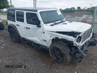 ✅ 2022 Jeep Wrangler Unlimited Sport S • VIN: 1C4HJXDGXNW201781 • Lot: 42503489. Listed on IAAI with 43,576 mi. Free auction sales archive from the USA and detailed vehicle history report at DreamBid. Image 1.