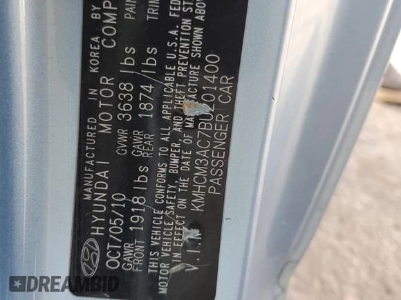 ✅ 2011 Hyundai Accent GS • VIN: KMHCM3AC7BU201400 • Лот: 86922154. Опубликован ранее на Copart с пробегом Не указан. Бесплатный доступ к архиву аукционных продаж из США и подробный отчёт об истории автомобиля на DreamBid. Изображение 12.