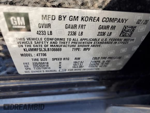 ✅ 2020 Buick Encore GX Essence • VIN: KL4MMFSL3LB106669 • Lot: 66801215. Listed on Copart with 65,240 mi. Free auction sales archive from the USA and detailed vehicle history report at DreamBid. Image 13.