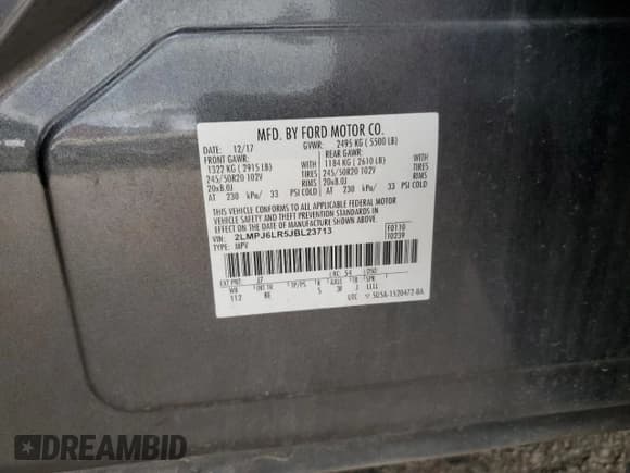 ✅ 2018 Lincoln MKX Reserve • VIN: 2LMPJ6LR5JBL23713 • Lot: 69457555. Listed on Copart with 99,163 mi. Free auction sales archive from the USA and detailed vehicle history report at DreamBid. Image 13.