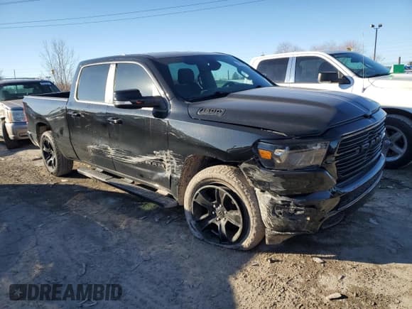 ✅ 2021 Ram 1500 Big Horn • VIN: 1C6SRFMT6MN554715 • Lot: 42931595. Listed on Copart with 51,786 mi. Free auction sales archive from the USA and detailed vehicle history report at DreamBid. Image 4.