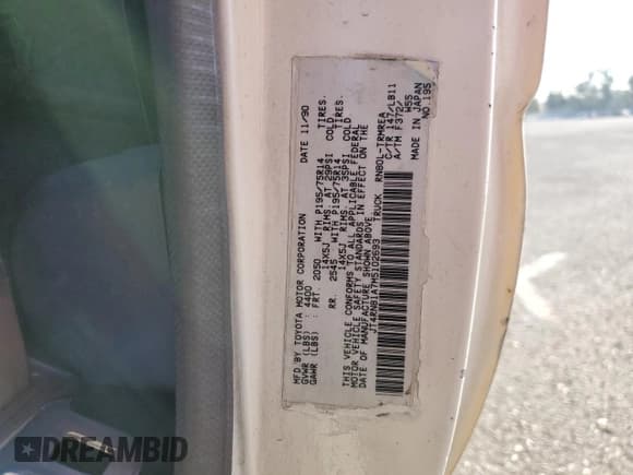 ✅ 1991 Toyota Pickup • VIN: JT4RN81A7M5102693 • Lot: 70393555. Wystawiony na Copart z przebiegiem 317 911 mil. Bezpłatny archiwum sprzedaży aukcyjnych z USA i szczegółowy raport historii pojazdu na DreamBid. Zdjęcie 12.