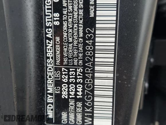 ✅ 2024 Mercedes-Benz S 580 • VIN: W1K6G7GB4RA288432 • Lot: 57503005. Listed on Copart with Not provided. Free auction sales archive from the USA and detailed vehicle history report at DreamBid. Image 12.