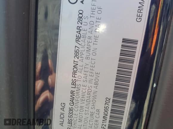 ✅ 2021 Audi A6 Premium Plus • VIN: WAUE3AF21MN065702 • Lot: 61804425. Wystawiony na Copart z przebiegiem 45 024 mil. Bezpłatny archiwum sprzedaży aukcyjnych z USA i szczegółowy raport historii pojazdu na DreamBid. Zdjęcie 12.