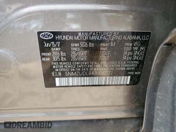 ✅ 2018 Hyundai Santa Fe 2.4L • VIN: 5NMZUDLB4JH067122 • Лот: 63310903. Опубликован ранее на Copart с пробегом 88 561 миль. Бесплатный доступ к архиву аукционных продаж из США и подробный отчёт об истории автомобиля на DreamBid. Изображение 13.