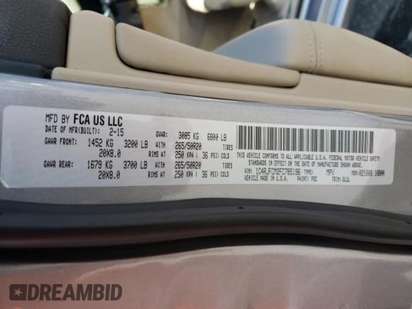 ✅ 2015 Jeep Grand Cherokee Overland • VIN: 1C4RJFCM2FC785196 • Lot: 72071175. Listed on Copart with 184,027 mi. Free auction sales archive from the USA and detailed vehicle history report at DreamBid. Image 13.