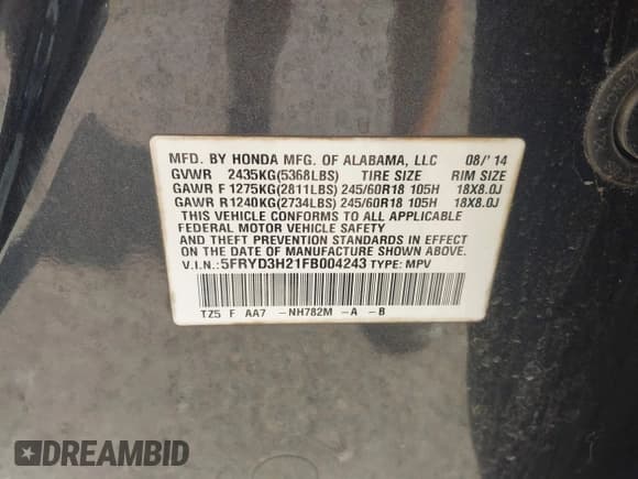 ✅ 2015 Acura MDX • VIN: 5FRYD3H21FB004243 • Lot: 42581952. Listed on IAAI with 254,943 mi. Free auction sales archive from the USA and detailed vehicle history report at DreamBid. Image 9.