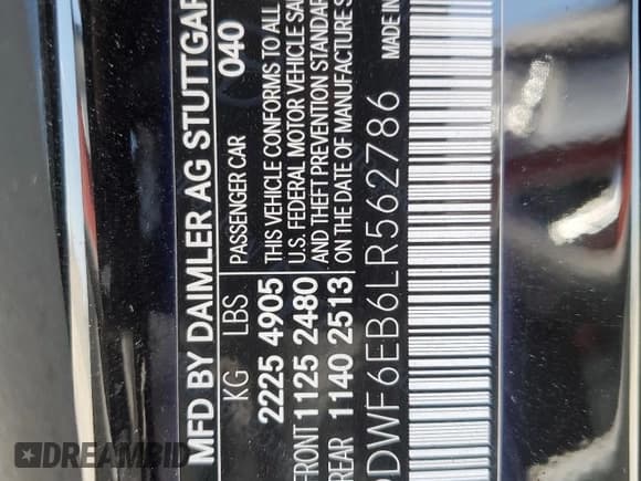 ✅ 2020 Mercedes-Benz C 43 AMG • VIN: WDDWF6EB6LR562786 • Lot: 64337465. Wystawiony na Copart z przebiegiem 82 092 mil. Bezpłatny archiwum sprzedaży aukcyjnych z USA i szczegółowy raport historii pojazdu na DreamBid. Zdjęcie 12.