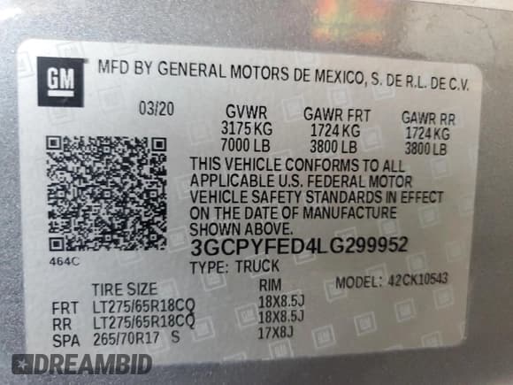 ✅ 2020 Chevrolet Silverado 1500 LT Trail Boss • VIN: 3GCPYFED4LG299952 • Lot: 71390584. Wystawiony na Copart z przebiegiem 75 823 mil. Bezpłatny archiwum sprzedaży aukcyjnych z USA i szczegółowy raport historii pojazdu na DreamBid. Zdjęcie 13.