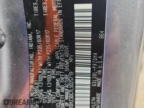 ✅ 2020 Toyota Sienna XLE • VIN: 5TDYZ3DC7LS025719 • Lot: 90076665. Listed on Copart with 70,987 mi. Free auction sales archive from the USA and detailed vehicle history report at DreamBid. Image 13.