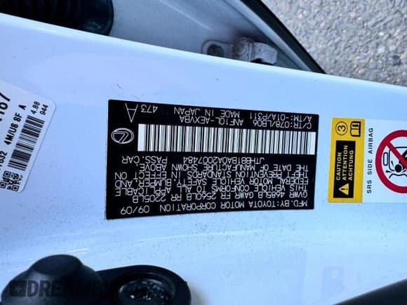 ✅ 2010 Lexus HS 250h • VIN: JTHBB1BA0A2007484 • Lot: 77915444. Listed on Copart with 141,668 mi. Free auction sales archive from the USA and detailed vehicle history report at DreamBid. Image 10.