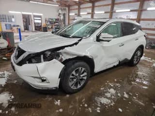 ✅ 2018 Nissan Murano SV • VIN: 5N1AZ2MH2JN185335 • Lot: 91929535. Listed on Copart with 101,163 mi. Free auction sales archive from the USA and detailed vehicle history report at DreamBid. Image 1.