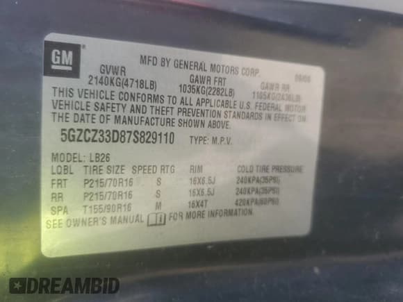 ✅ 2007 Saturn VUE I4 • VIN: 5GZCZ33D87S829110 • Lot: 55015135. Wystawiony na Copart z przebiegiem 271 160 mil. Bezpłatny archiwum sprzedaży aukcyjnych z USA i szczegółowy raport historii pojazdu na DreamBid. Zdjęcie 12.