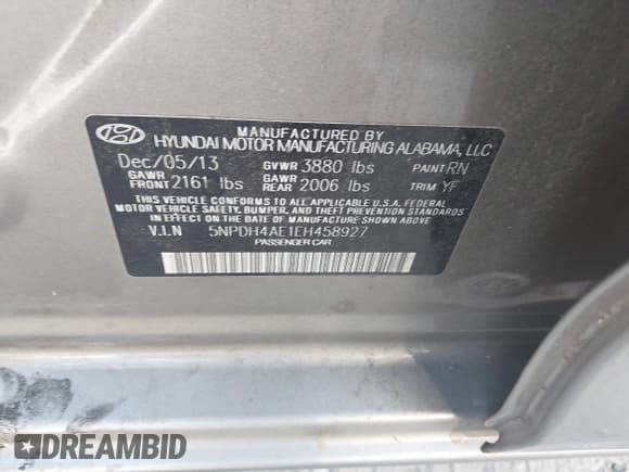 ✅ 2014 Hyundai Elantra SE • VIN: 5NPDH4AE1EH458927 • Лот: 43224577. Опубликован ранее на IAAI с пробегом 143 613 миль. Бесплатный доступ к архиву аукционных продаж из США и подробный отчёт об истории автомобиля на DreamBid. Изображение 9.