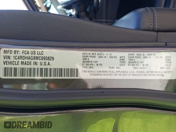 ✅ 2021 Dodge Durango SXT • VIN: 1C4RDHAG8MC693829 • Lot: 42983962. Wystawiony na IAAI z przebiegiem 104 881 mil. Bezpłatny archiwum sprzedaży aukcyjnych z USA i szczegółowy raport historii pojazdu na DreamBid. Zdjęcie 9.