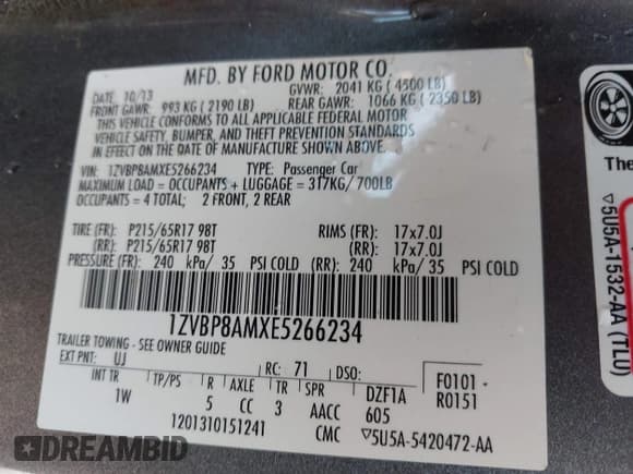 ✅ 2014 Ford Mustang V6 • VIN: 1ZVBP8AMXE5266234 • Лот: 43733756. Опубликован ранее на IAAI с пробегом 80 360 миль. Бесплатный доступ к архиву аукционных продаж из США и подробный отчёт об истории автомобиля на DreamBid. Изображение 9.