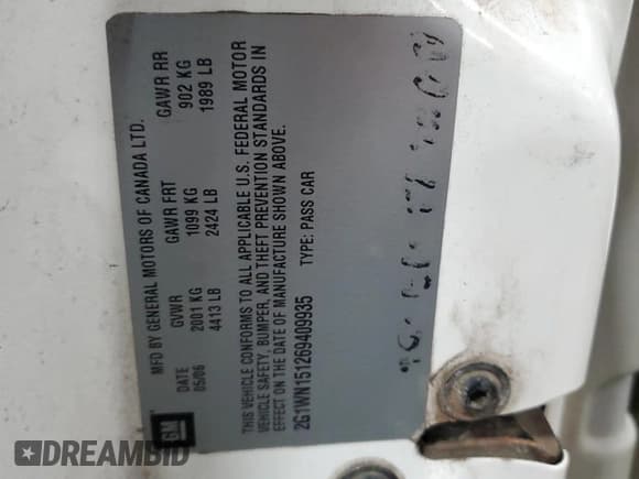 ✅ 2006 Chevrolet Monte Carlo LTZ • VIN: 2G1WN151269409935 • Лот: 90122415. Опубликован ранее на Copart с пробегом 159 408 миль. Бесплатный доступ к архиву аукционных продаж из США и подробный отчёт об истории автомобиля на DreamBid. Изображение 12.