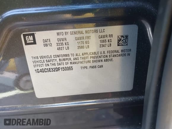 ✅ 2013 Buick LaCrosse Leather • VIN: 1G4GC5E32DF150065 • Lot: 42472458. Wystawiony na IAAI z przebiegiem 97 620 mil. Bezpłatny archiwum sprzedaży aukcyjnych z USA i szczegółowy raport historii pojazdu na DreamBid. Zdjęcie 9.