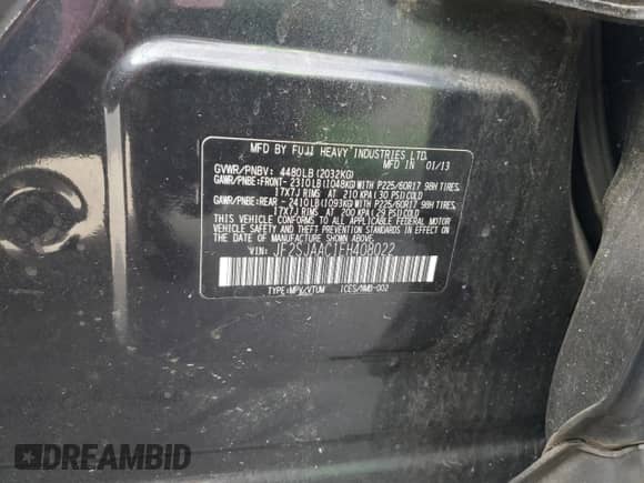 2014 Subaru Forester 2.5i с VIN JF2SJAAC1EH408022, выставлен на аукционе Copart как лот 85176535 с пробегом Не указан миль и Чистый • Clean title. История ставок и продаж доступна на DreamBid. Изображение 14.