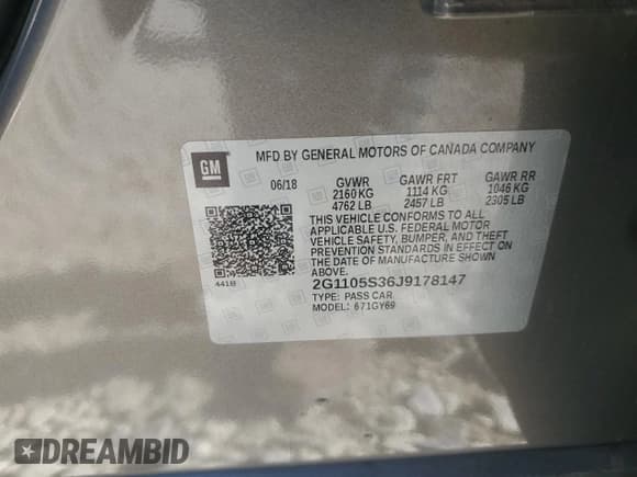 ✅ 2018 Chevrolet Impala LT • VIN: 2G1105S36J9178147 • Лот: 87366085. Опубликован ранее на Copart с пробегом 109 677 миль. Бесплатный доступ к архиву аукционных продаж из США и подробный отчёт об истории автомобиля на DreamBid. Изображение 12.