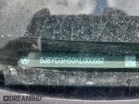 ✅ 2019 Acura MDX Technology • VIN: 5J8YD3H50KL000687 • Lot: 64272165. Listed on Copart with 97,602 mi. Free auction sales archive from the USA and detailed vehicle history report at DreamBid. Image 13.