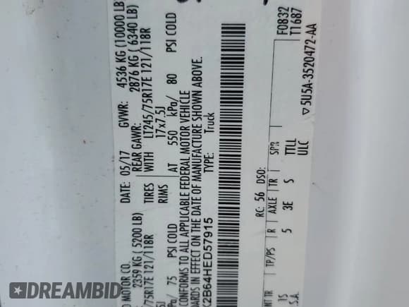 ✅ 2017 Ford F-250 XLT • VIN: 1FT7X2B64HED57915 • Lot: 70086175. Wystawiony na Copart z przebiegiem 144 664 mil. Bezpłatny archiwum sprzedaży aukcyjnych z USA i szczegółowy raport historii pojazdu na DreamBid. Zdjęcie 13.