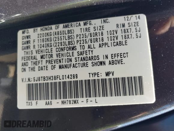 ✅ 2015 Acura RDX • VIN: 5J8TB3H38FL014289 • Lot: 43164066. Wystawiony na IAAI z przebiegiem 97 419 mil. Bezpłatny archiwum sprzedaży aukcyjnych z USA i szczegółowy raport historii pojazdu na DreamBid. Zdjęcie 9.