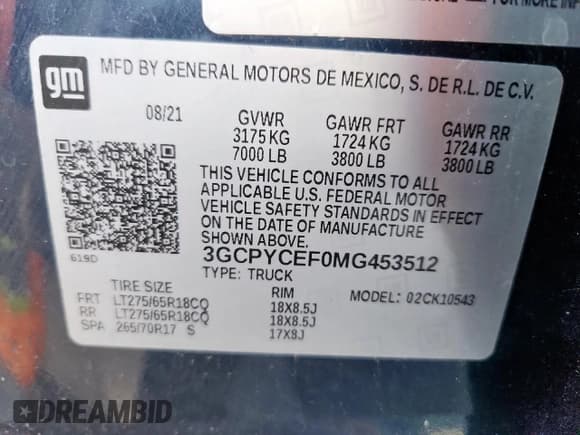 ✅ 2021 Chevrolet Silverado 1500 Custom Trail Boss • VIN: 3GCPYCEF0MG453512 • Lot: 90521435. Wystawiony na Copart z przebiegiem 95 140 mil. Bezpłatny archiwum sprzedaży aukcyjnych z USA i szczegółowy raport historii pojazdu na DreamBid. Zdjęcie 13.